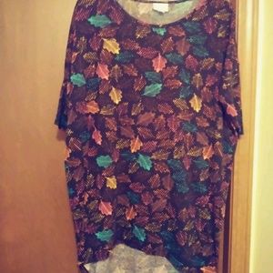 LulaRoe Large multicolored Leaf Irma shirt